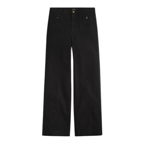 J.‎ Crew Petite Sailor Wide Leg Crop Black Pants Size 27P Style B6639 - Picture 2 of 16
